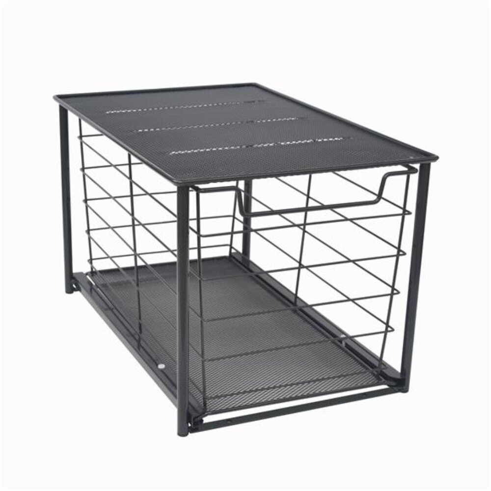 Large Stackable Slide-Out Drawer Organizer, Matte Black - Picture 5 of 7